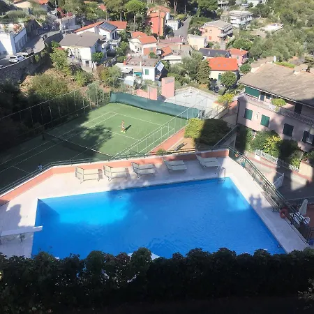 Liguria Rapallo Italy Intero Appartamento Con Terrazza Vista Mare In Residence Con 2 Piscine E Campo Da Tennis A Disposizione